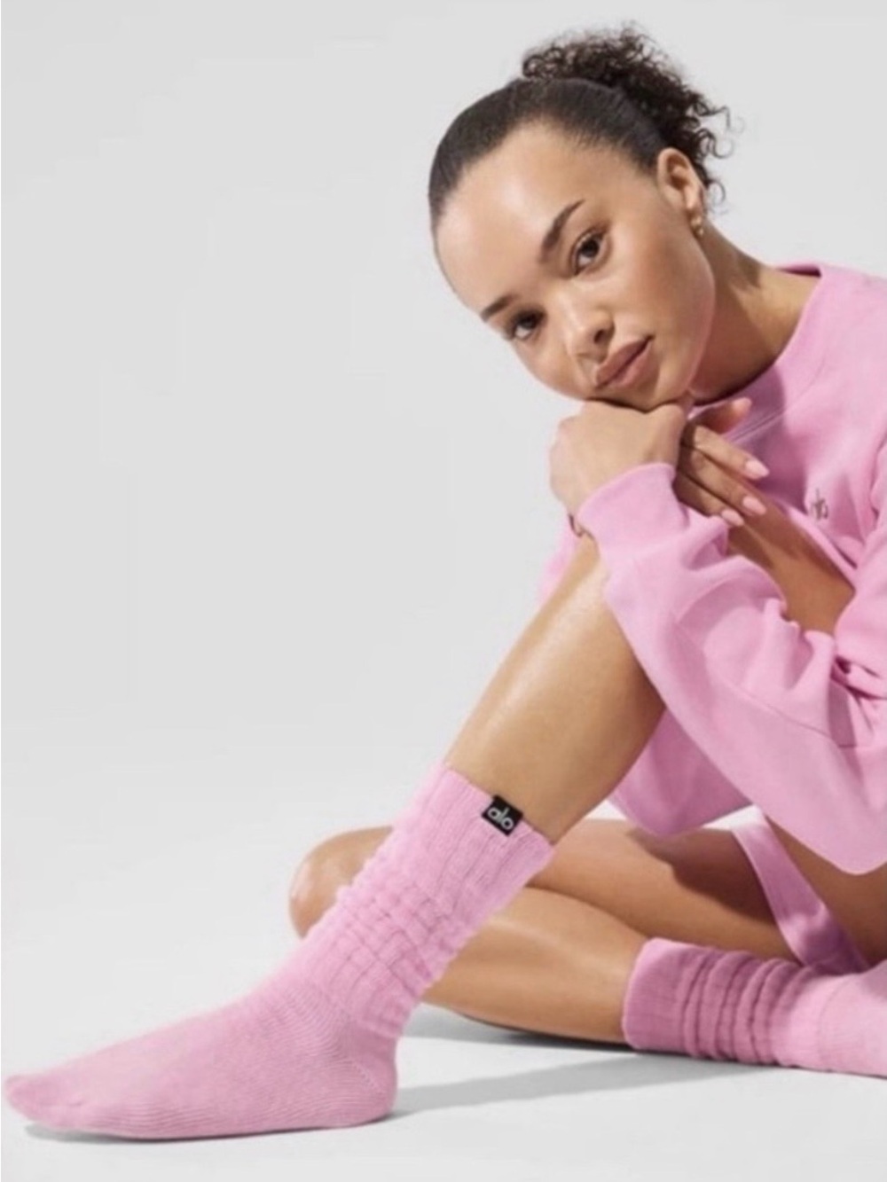 ALO Yoga Scrunch Sock — in Sweet Pink Size Medium (M) Women’s 8-11.5